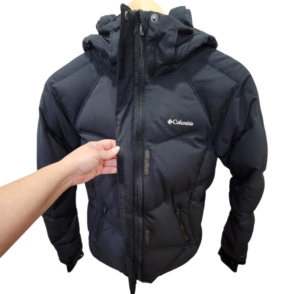 Columbia Lay D Down Puffer Coat Black Down Filled Winter Jacket Youth Size M - Picture 2 of 16